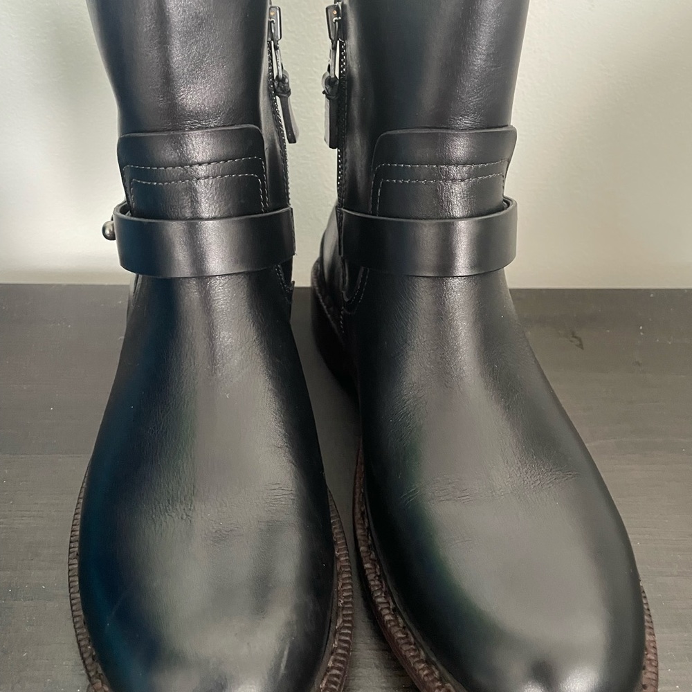 rag & bone Black Leather Strap Boots. Women